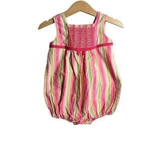 Gymboree Guava Stripe Bubble Romper